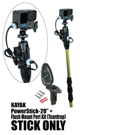 Kayak PowerStick-20" + Flush Mount Port Kit (Teardrop) - YOLOtek 01-PowerStick-20" + Flush Mount Port Kit (Teardrop) [Stick Only] ~