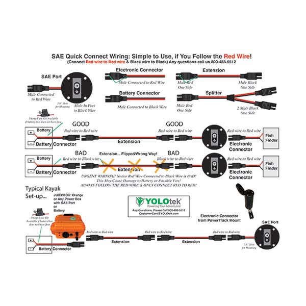 Battery Quick Connect (SAE Male Black 10") - YOLOtek ~