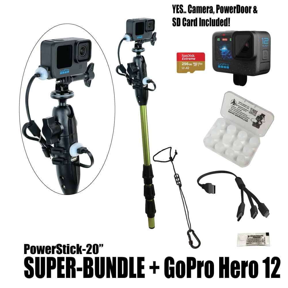 PowerStick-20" - YOLOtek GP7-PowerStick-20" SUPER BUNDLE + GoPro Hero 12 w/256gb SDCard ~