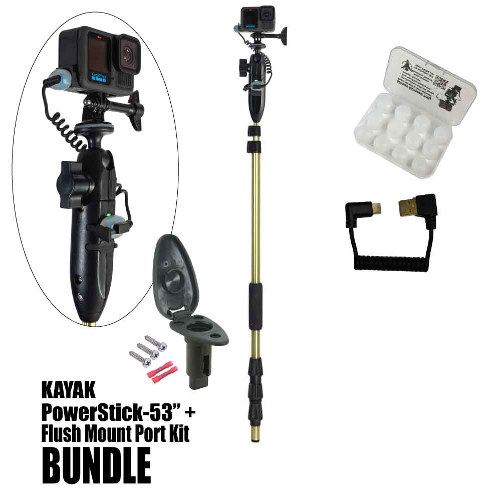 Kayak PowerStick-53"+ Flush Mount Port Kit (Teardrop)