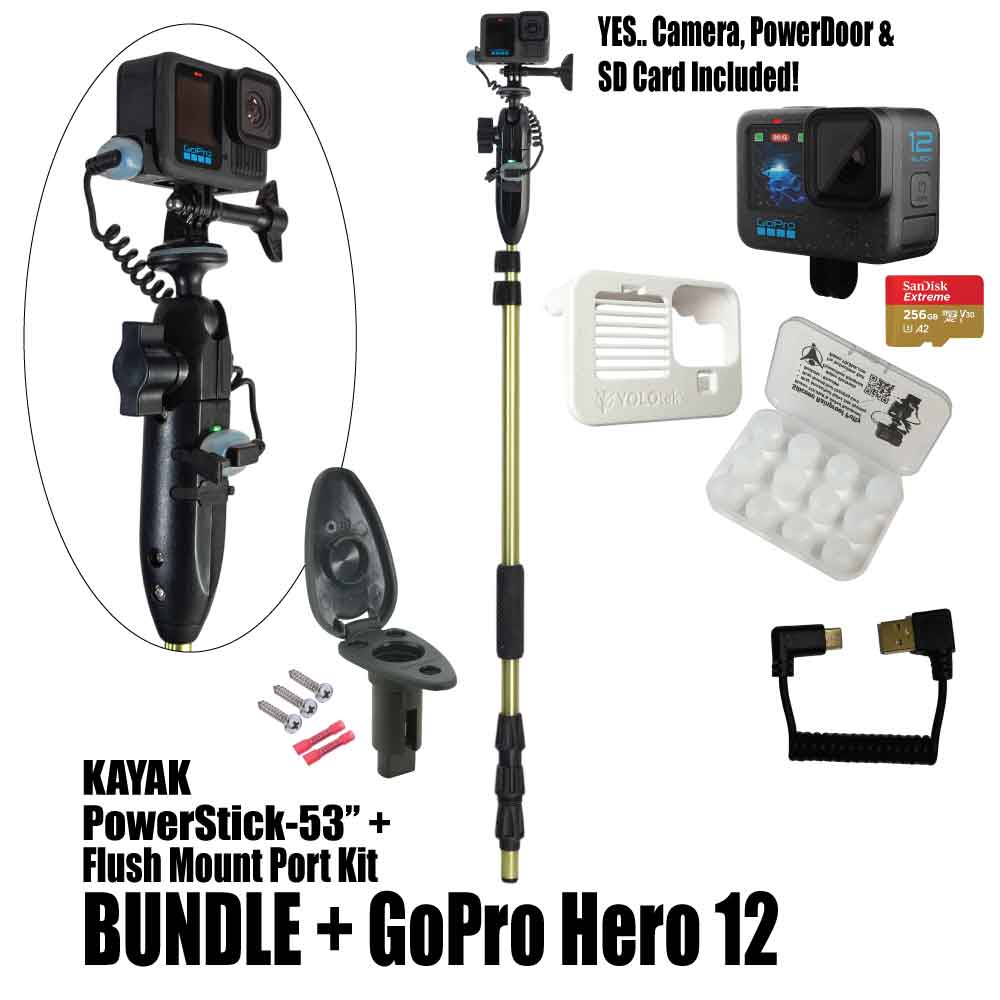 Kayak PowerStick-53"+ Flush Mount Port Kit (Teardrop)