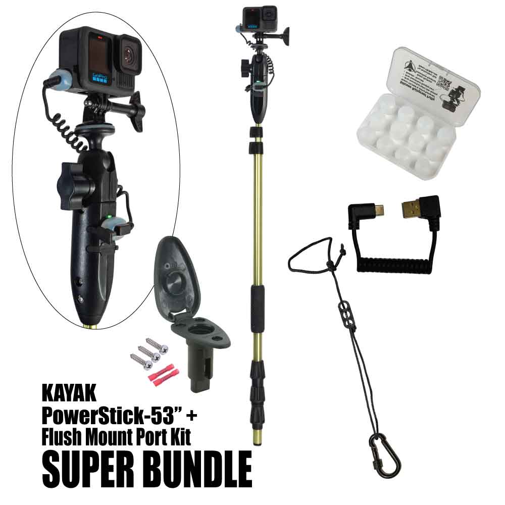 Kayak PowerStick-53"+ Flush Mount Port Kit (Teardrop)