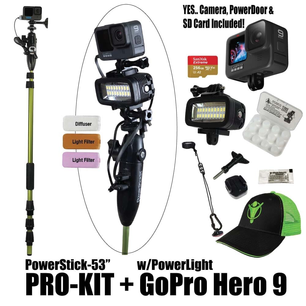 PowerStick-53"+PowerLight - YOLOtek GP4-PowerStick-53"+PowerLight PRO-KIT + GoPro Hero 12 w/256gb SDCard ~