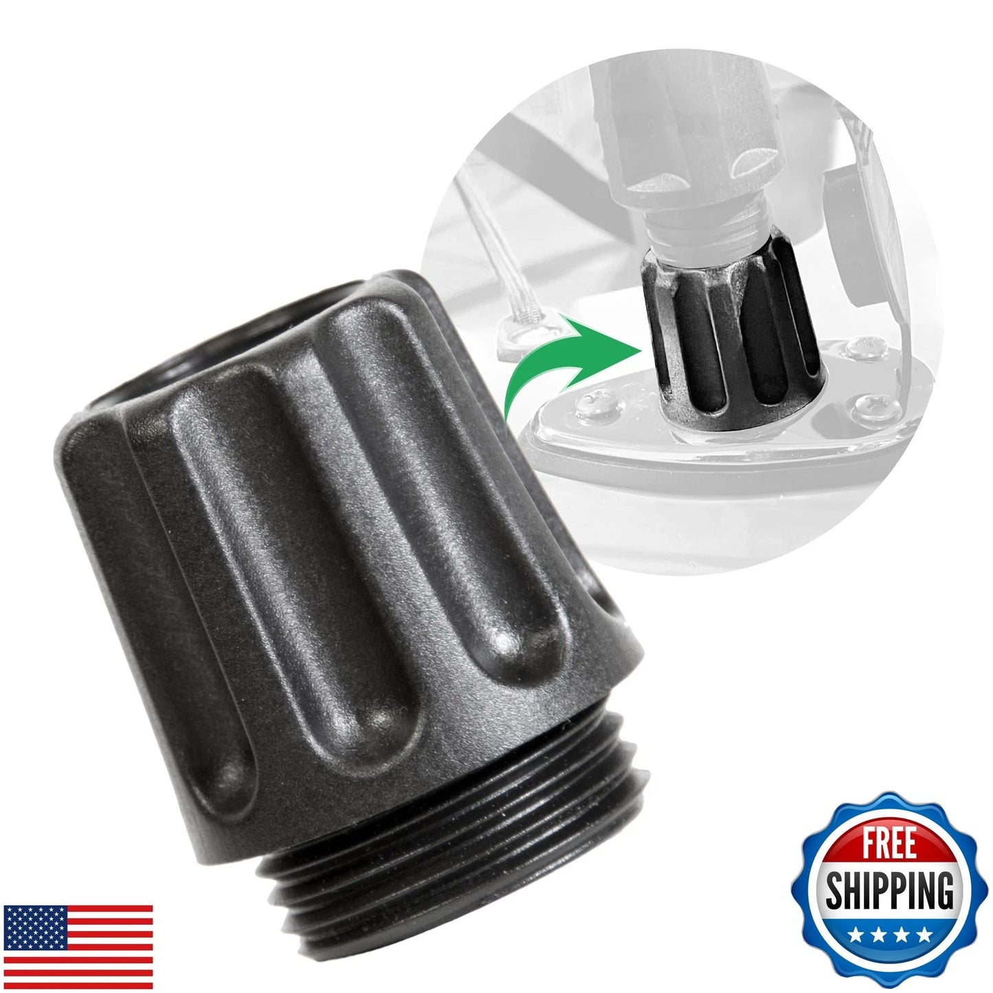 (555) Original: Perko Large Threaded Collar [NoDOTS: fits white anchor/running lights & loose on YOLOtek gear]