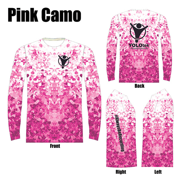 Performance Shirt: Pink Camo - YOLOtek Standard or Custom Design