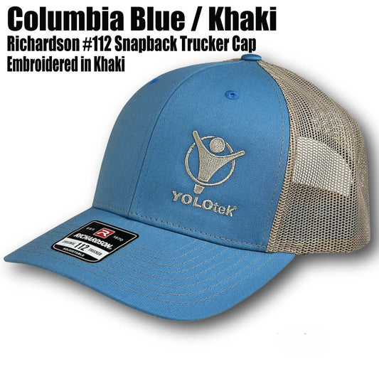 Richardson #112 Hat Columbia Blue/Khaki - YOLOtek RICHARDSON TRUCKERS CAP (SNAPBACK)