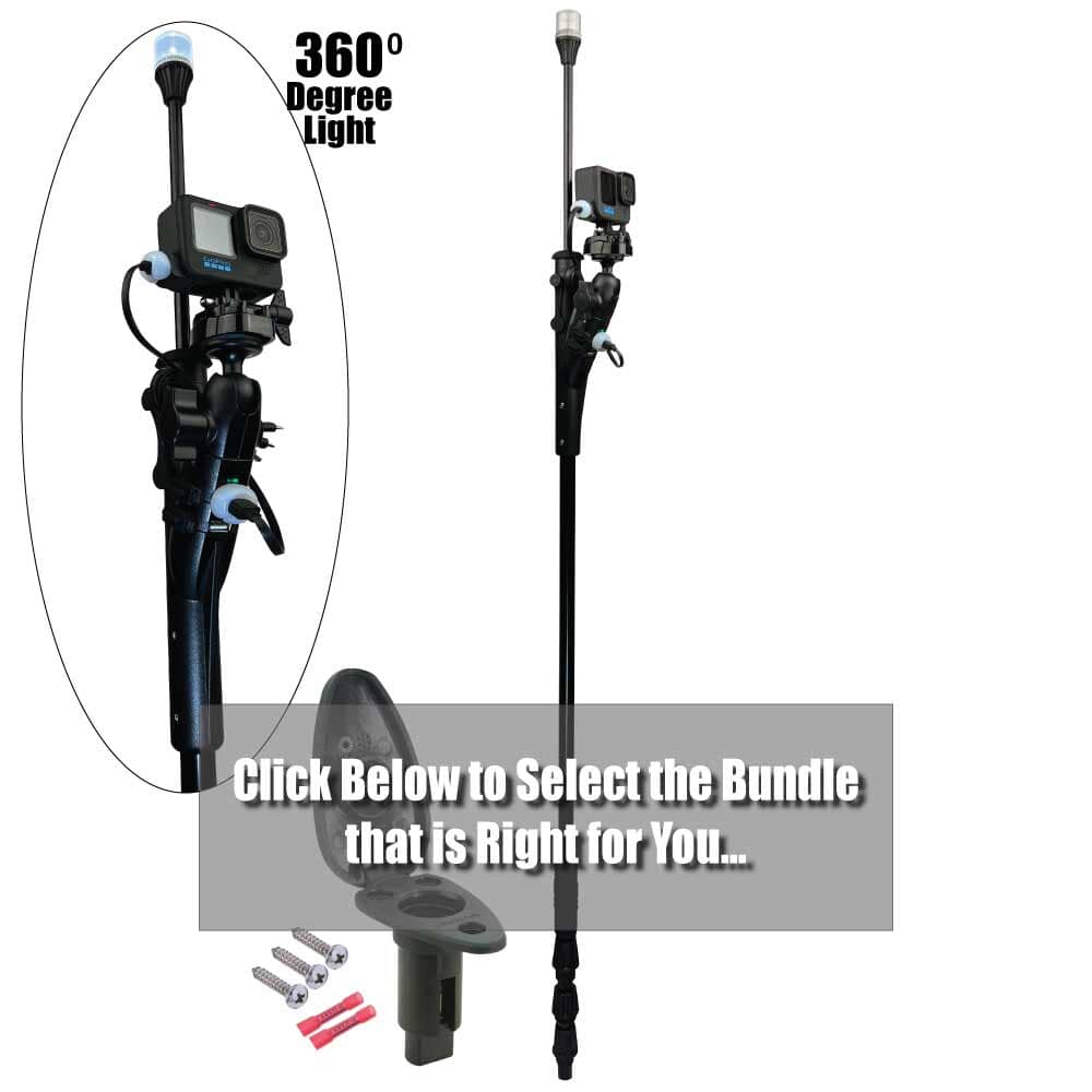 PowerStick 53 Stick Only GoPro Boat Mount & Constant Power. Go Pro Camera Bass  Boat Accessories. GoPro Mount for Go Pro Hero 11 DJI & All Action Camera.  Fishing Camera Power Pole